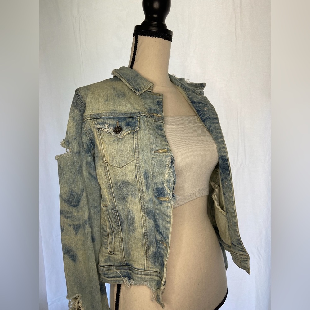 Distressed & Bleached Jean Jacket